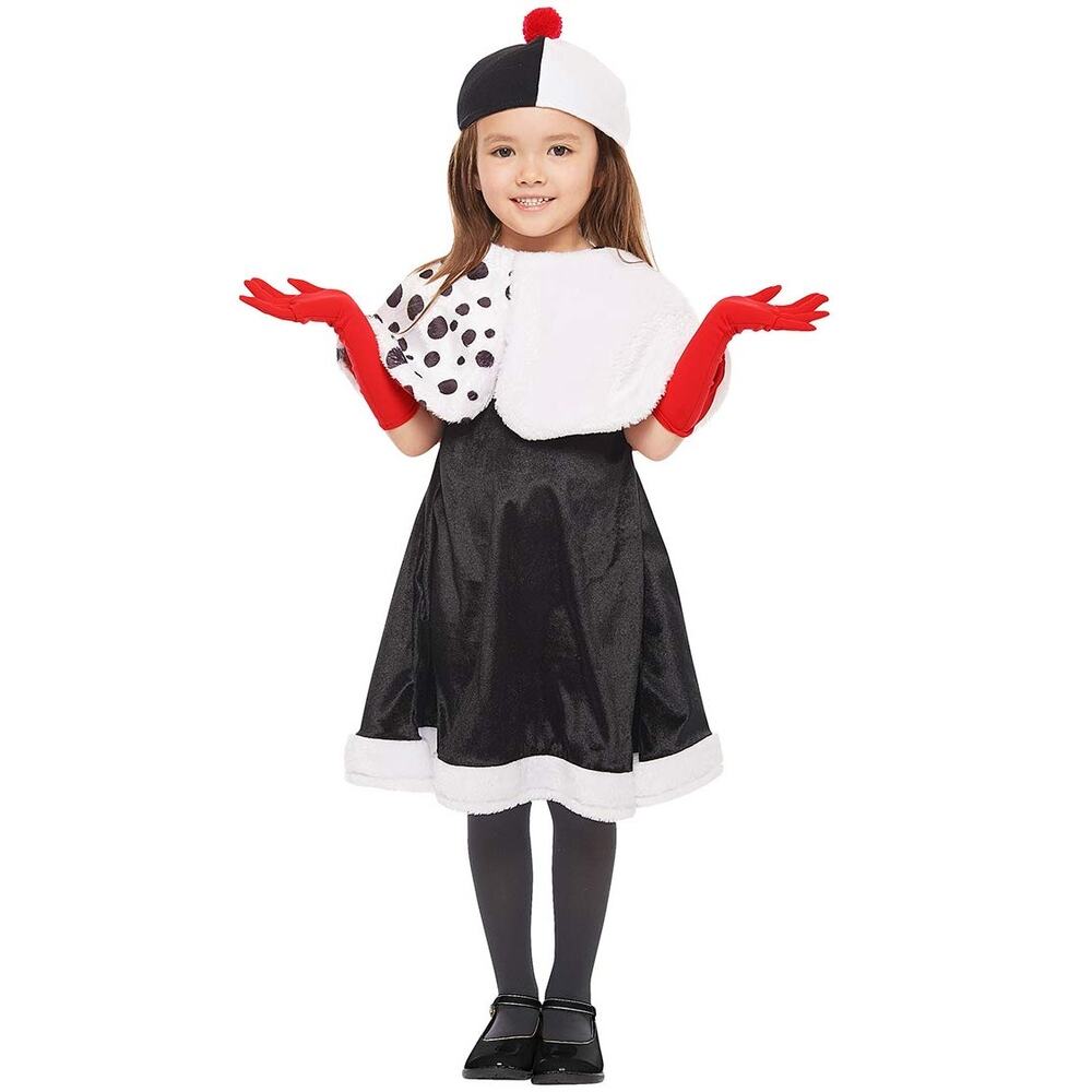 Disney 101 Dalmatians dogs Cruella villain Kids Costume for Girls size small